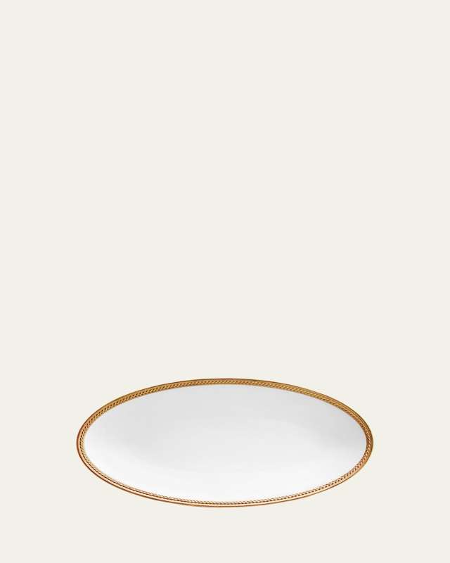 Soie Tressee 24K Gold-Plated Oval Platter, 14"